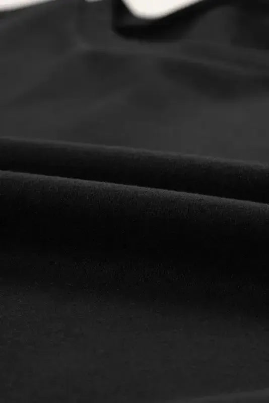 Snap Buttons Side Splits Pullover Sweatshirt - Black - Fashionfitz
