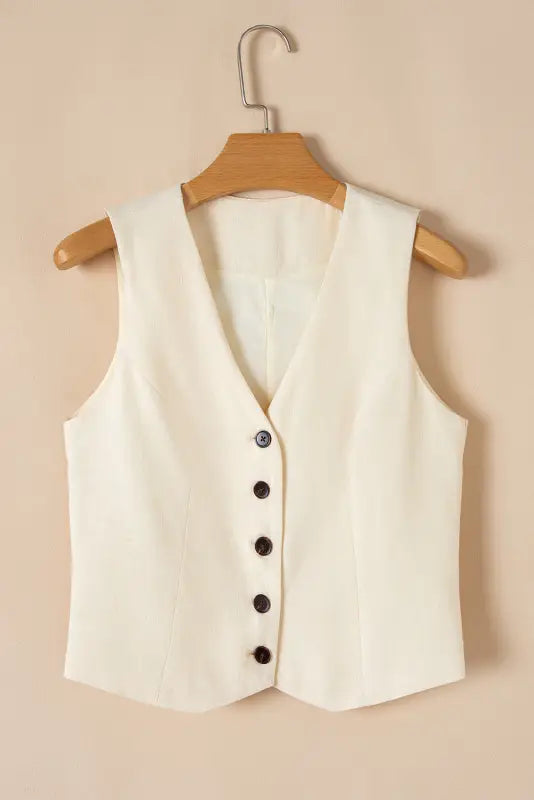 Snowy chic linen vest