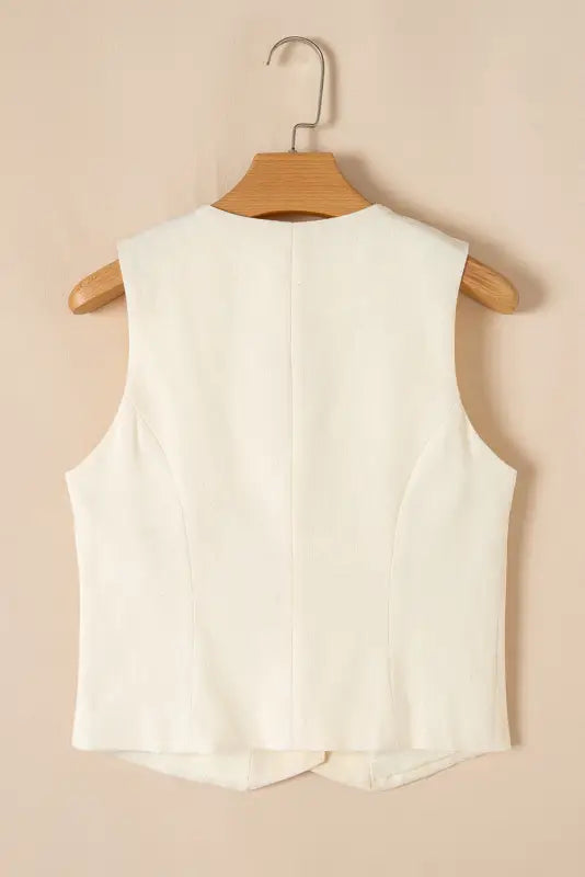 Snowy chic linen vest