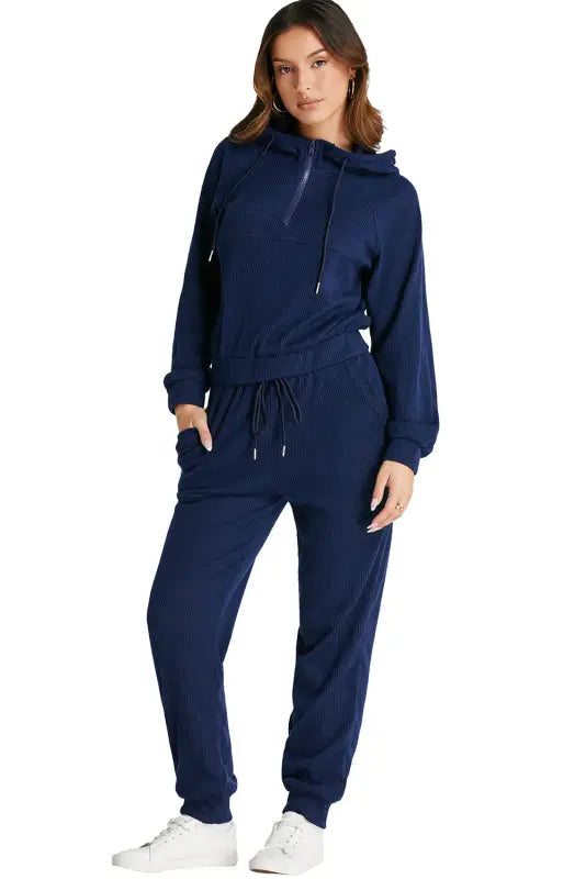 Cozy soft cropped hoodie & joggers set - stay active | fashionfitz