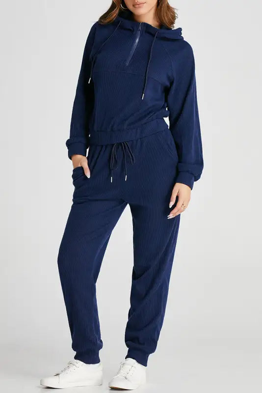 Cozy soft cropped hoodie & joggers set - stay active | fashionfitz