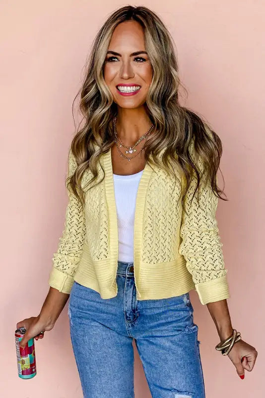 Soft elegance pointelle cardigan | fashionfitz