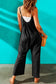 Pink red spaghetti straps wide leg pocketed jumpsuits - & rompers