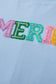 Sparkle america pastel embroidered graphic t-shirt