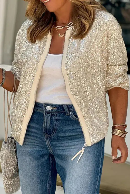 Sparkle surge jacket | women’s sequined jackets | fashionfitz