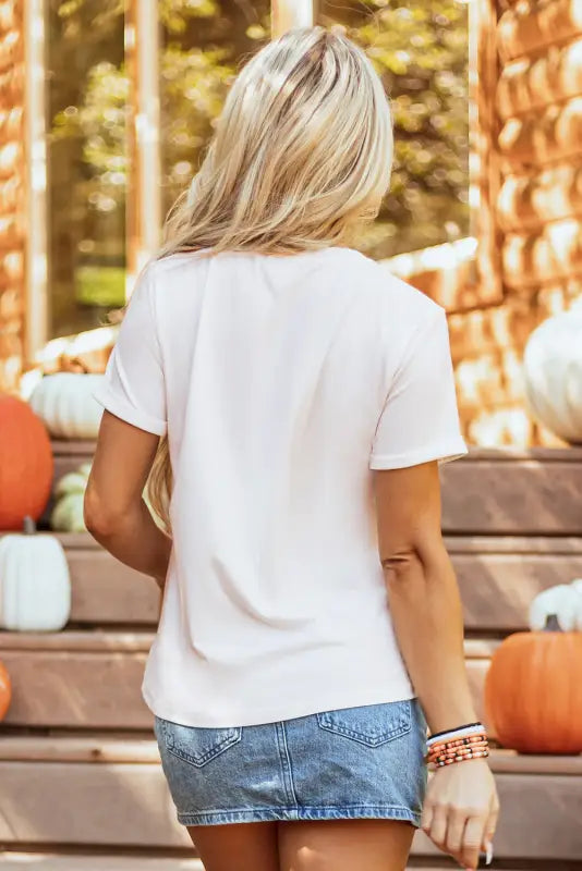 Spooky chic pumpkin bow t-shirt | fashionfitz women’s wear