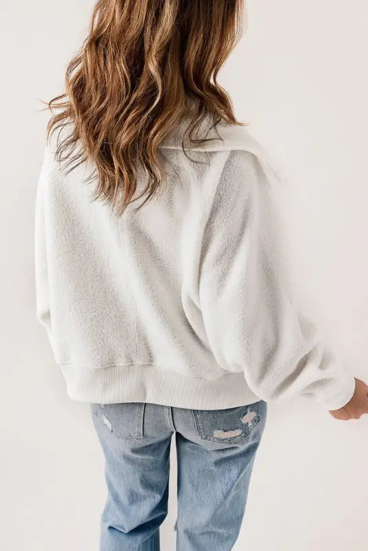 Cozy spread collar fleece jacket | women’s jackets | fashionfitz