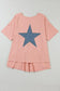 Star patch graphic high low tee - tops/tops & tees