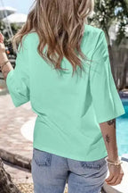 Star Patched Half Sleeve Oversized Tee - Fashionfitz