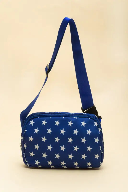 Star printed crossbody bag - bluing / one size / nylon - shoes & bags/crossbody bags