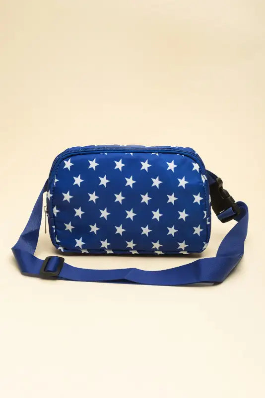 Star printed crossbody bag - bluing / one size / nylon - shoes & bags/crossbody bags