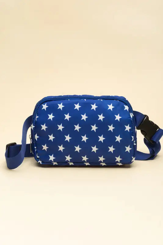 Star printed crossbody bag - bluing / one size / nylon - shoes & bags/crossbody bags