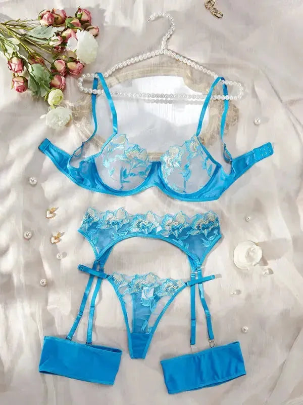 Starry Nights 3 Piece Garter Set - Lingerie - Fashionfitz
