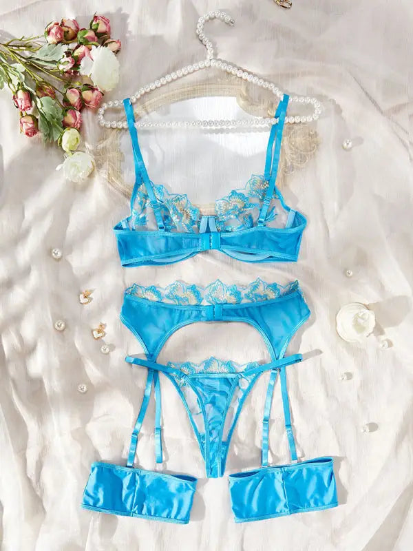 Starry nights 3 piece garter set - lingerie - sets