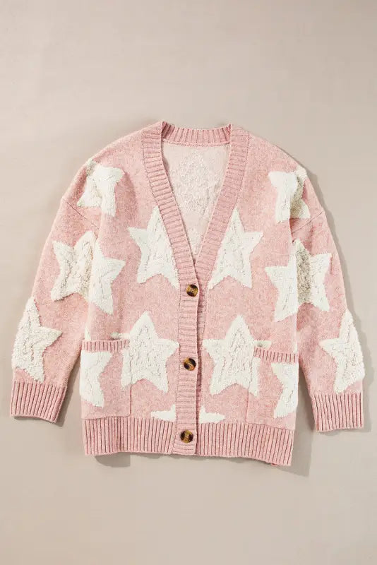 Starry sherpa cardigan with pockets | cozy winter wear