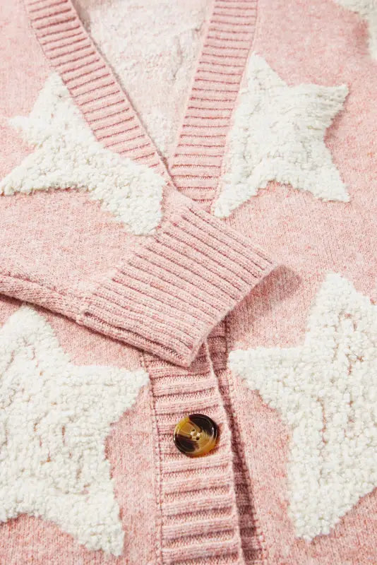 Starry sherpa cardigan with pockets | cozy winter wear