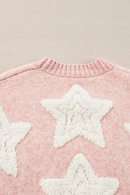 Starry sherpa cardigan with pockets | cozy winter wear