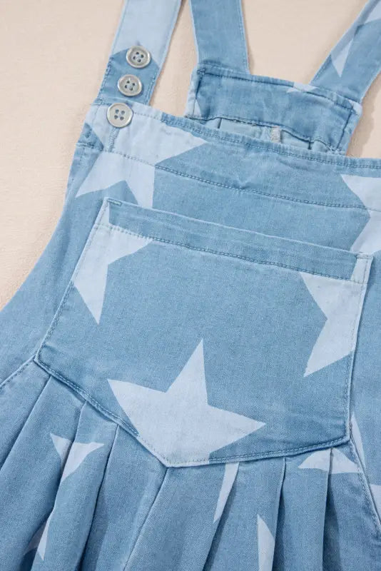 Starry sky denim romper