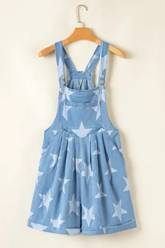 Starry sky denim romper