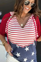 Stars and Stripes Hooded T Shirt - Fashionfitz 760