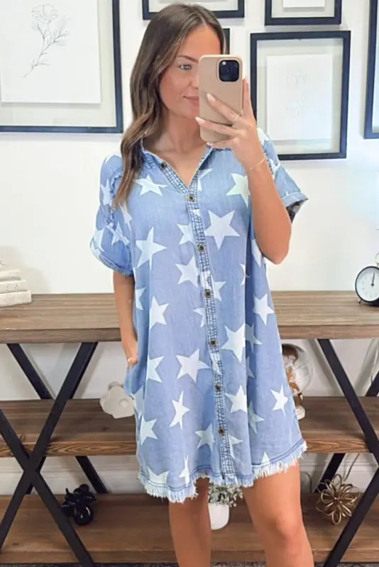 Stellar edge denim dress - dresses