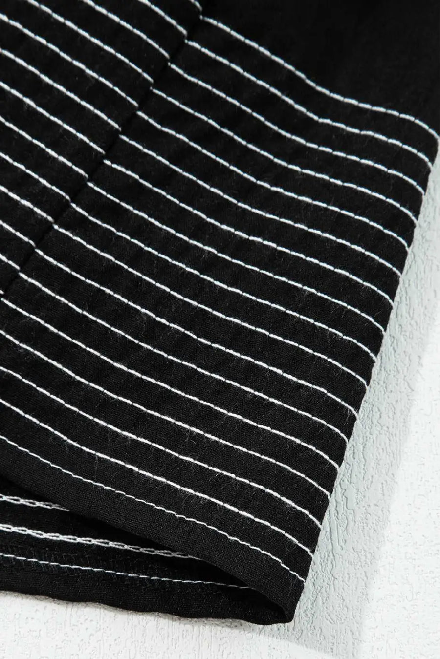 Stitch detail tiered v‑neck babydoll dress | fashionfitz®