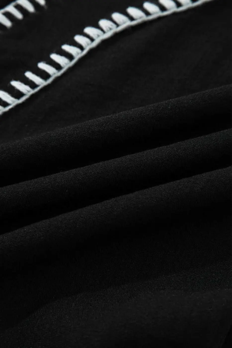 Stitch detail tiered v‑neck babydoll dress | fashionfitz®
