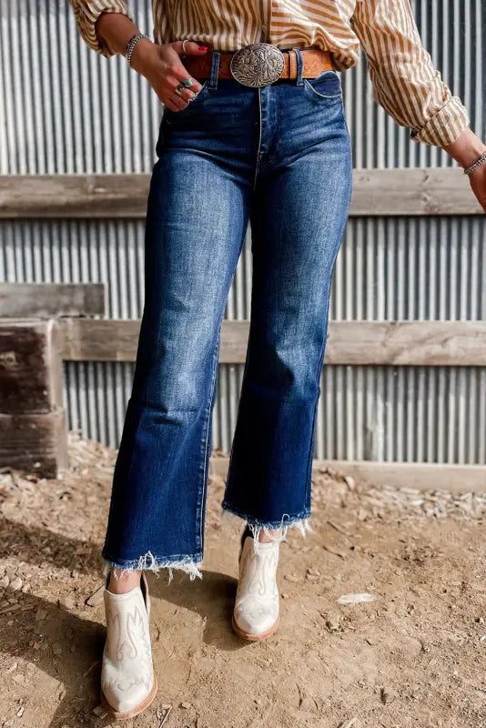 Stonewashed skyline flared jeans for women | fashionfitz