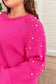 Strawberry blush pearled sweater | cozy plus size fashion