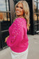 Strawberry blush pearled sweater | cozy plus size fashion