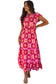 Strawberry maxi dress - pink geo print v-neck