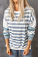 Stripe drop shoulder striped pullover sweatshirt - tops