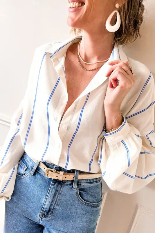 Stripe & flow bubble shirt | women’s tops | fashionfitz