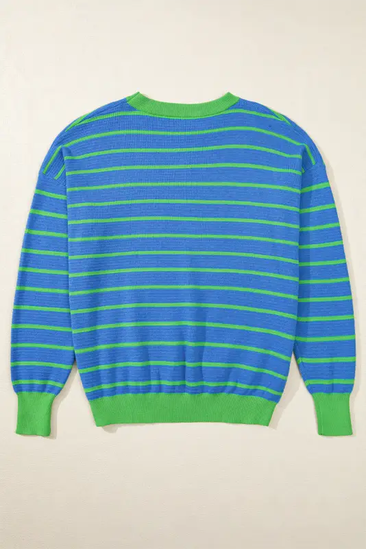 Stripe hug loose fit sweater | women’s sweaters | fashionfitz