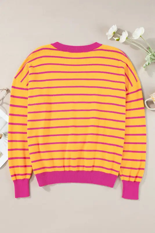 Stripe hug loose fit sweater | women’s sweaters | fashionfitz