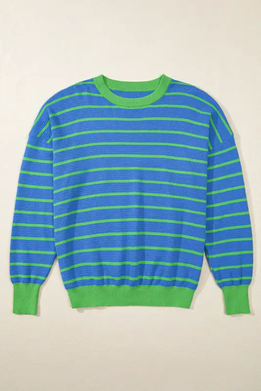 Stripe hug loose fit sweater | women’s sweaters | fashionfitz