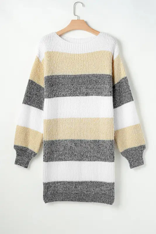 Stripe jumper dress - bubble sleeve loose fit