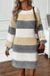 Stripe jumper dress - bubble sleeve loose fit