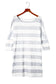 Stripe loose fit pocketed long sleeve mini dress - dresses