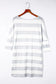 Stripe loose fit pocketed long sleeve mini dress - dresses