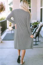 Stripe Open Front Long Cardigan - Fashionfitz