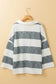 Long sleeve tops stripe oversized collared top