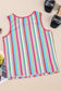 Stripe rainbow eyelet knit tank top - tops