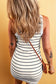 White stripe ribbed knit tank mini dress - dresses/mini dresses