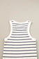 White stripe ribbed knit tank mini dress - dresses/mini dresses