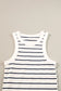 White stripe ribbed knit tank mini dress - dresses/mini dresses