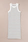 White stripe ribbed knit tank mini dress - dresses/mini dresses