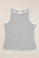 Stripe ribbed knit tank top - tops