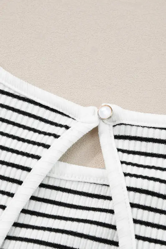 Stripe ribbed knit tank top - tops