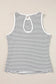 Stripe ribbed knit tank top - tops